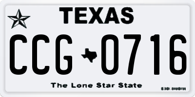 TX license plate CCG0716