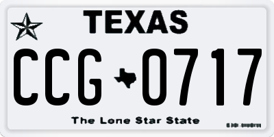 TX license plate CCG0717