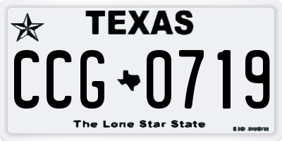 TX license plate CCG0719