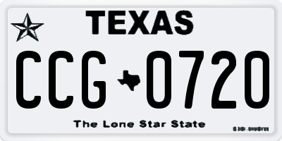 TX license plate CCG0720
