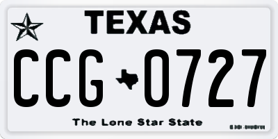 TX license plate CCG0727