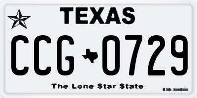 TX license plate CCG0729