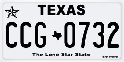 TX license plate CCG0732