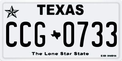 TX license plate CCG0733
