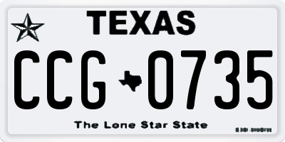 TX license plate CCG0735