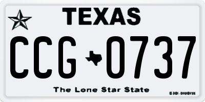 TX license plate CCG0737
