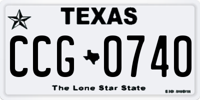 TX license plate CCG0740