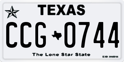 TX license plate CCG0744