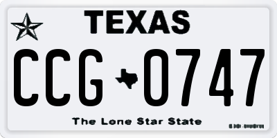 TX license plate CCG0747