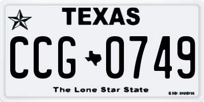 TX license plate CCG0749