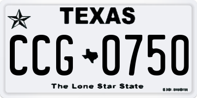 TX license plate CCG0750