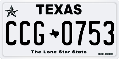 TX license plate CCG0753