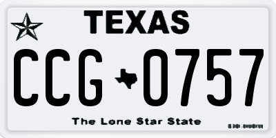 TX license plate CCG0757