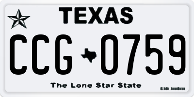 TX license plate CCG0759