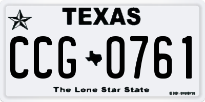 TX license plate CCG0761