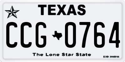 TX license plate CCG0764