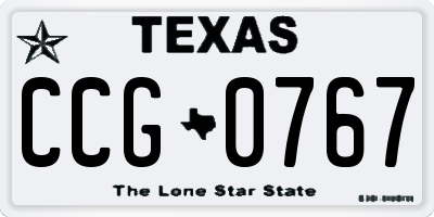 TX license plate CCG0767