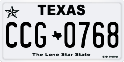 TX license plate CCG0768