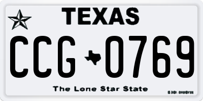 TX license plate CCG0769