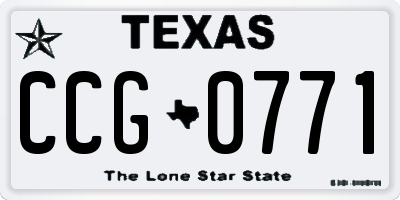 TX license plate CCG0771