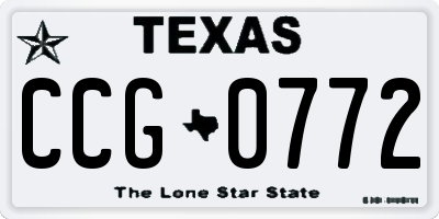 TX license plate CCG0772