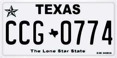 TX license plate CCG0774