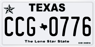 TX license plate CCG0776