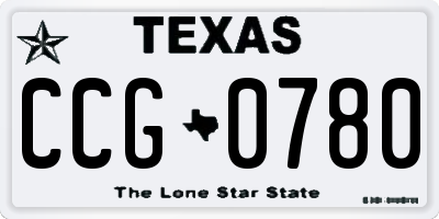 TX license plate CCG0780