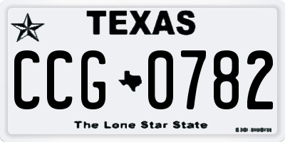 TX license plate CCG0782