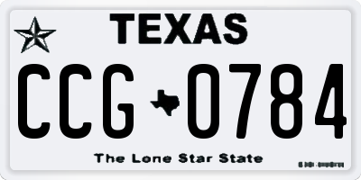 TX license plate CCG0784