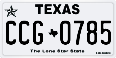 TX license plate CCG0785