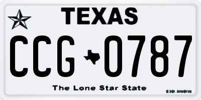 TX license plate CCG0787