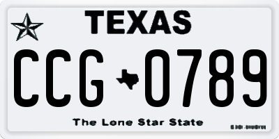 TX license plate CCG0789