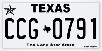 TX license plate CCG0791