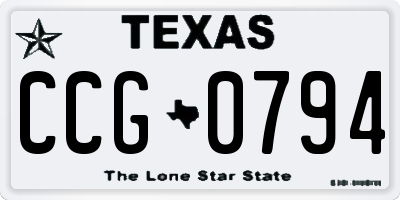 TX license plate CCG0794