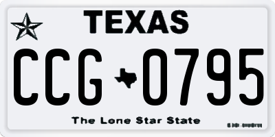TX license plate CCG0795