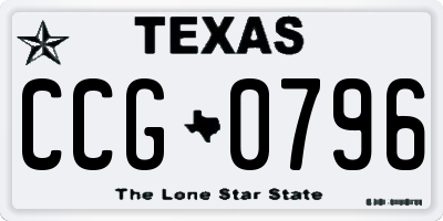TX license plate CCG0796