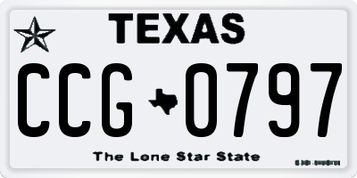 TX license plate CCG0797