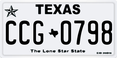 TX license plate CCG0798