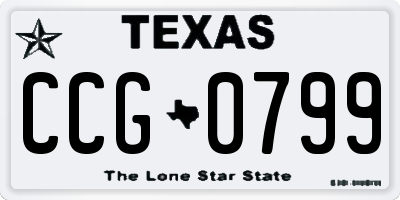 TX license plate CCG0799