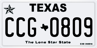 TX license plate CCG0809
