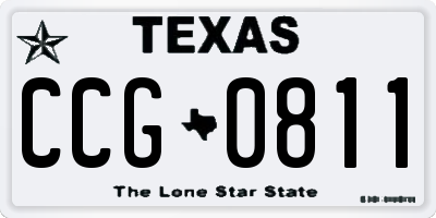 TX license plate CCG0811
