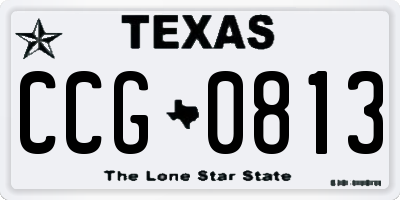 TX license plate CCG0813