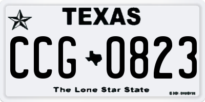 TX license plate CCG0823