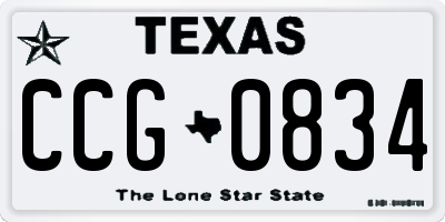 TX license plate CCG0834