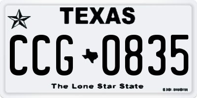 TX license plate CCG0835