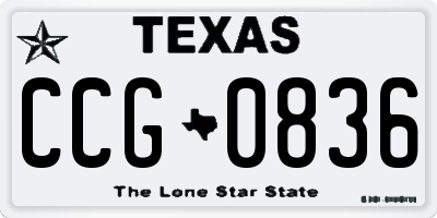 TX license plate CCG0836