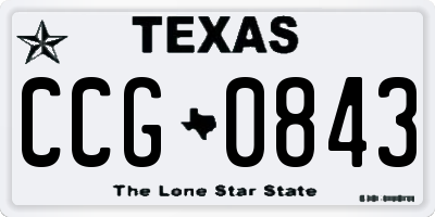 TX license plate CCG0843