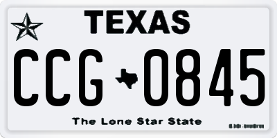 TX license plate CCG0845