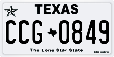 TX license plate CCG0849